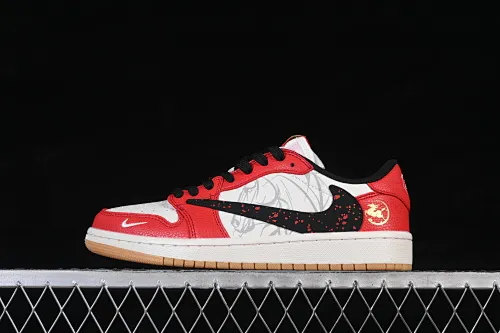 All Categories Air Jordan Jordan Series Basketball Shoes Air Jordan 1 Low High-end Customized Low-top Shoes Travis Scott x Fragment Design x Air Jordan 1 Low OG SP AJ1 Joe 1 Year of the Horse Limited Edition White and Red Dots Low-top Cultural Casual Shoes NH0601-063